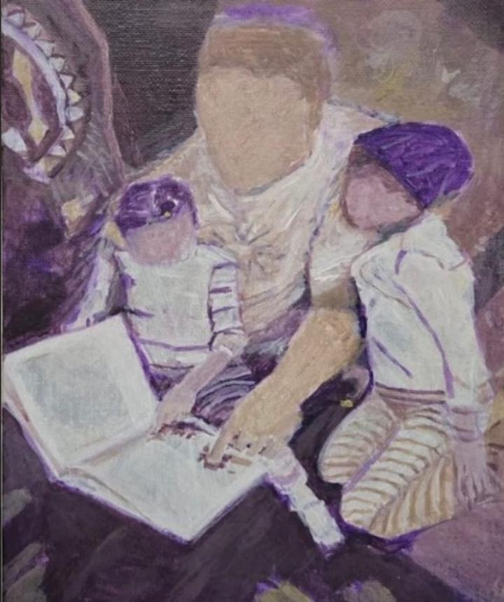 Helen Haidner, Opa Reads To His Granddaughters